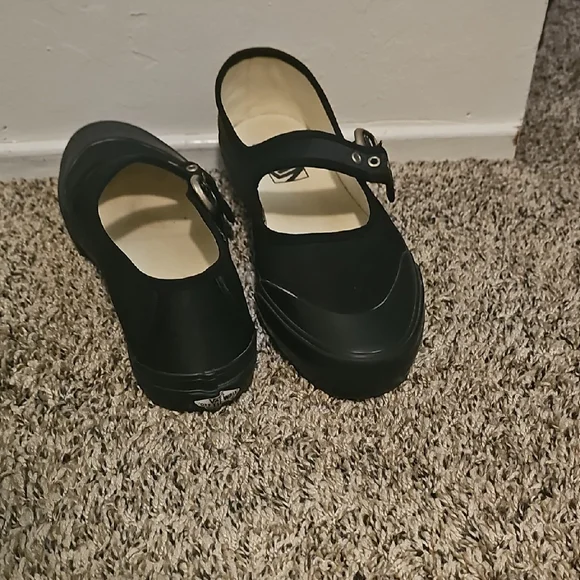 Vans Black Mary Jane Flats with Buckle - Picture 3 of 8